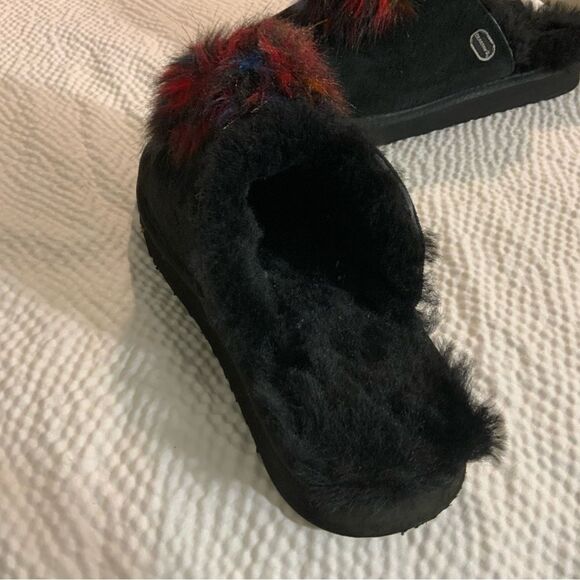 Bearpaw Alexia  Slip-on Slipper Women's Size 12 M Black Suede Faux Fur - Picture 5 of 12